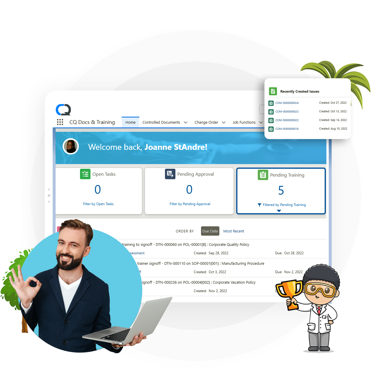 training management software dashboard